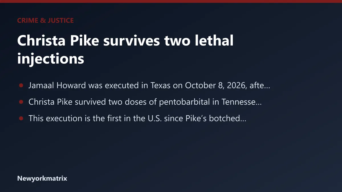 Headline card: Christa Pike survives two lethal injections