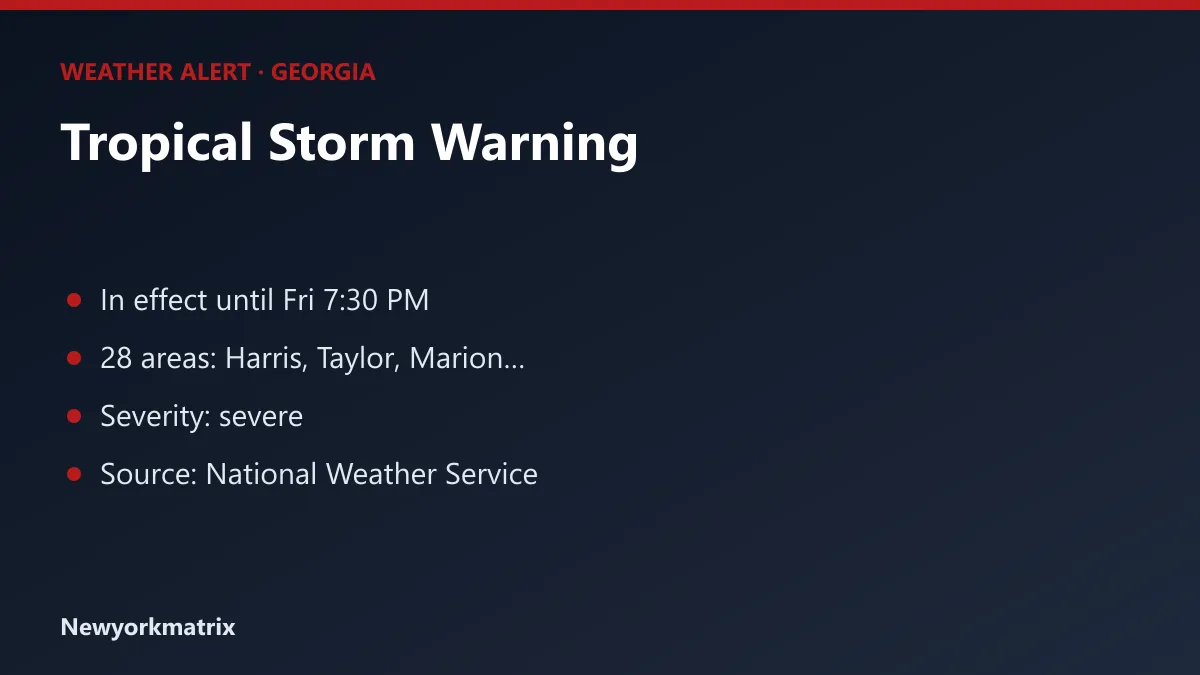 Graphic: Tropical Storm Warning for Georgia