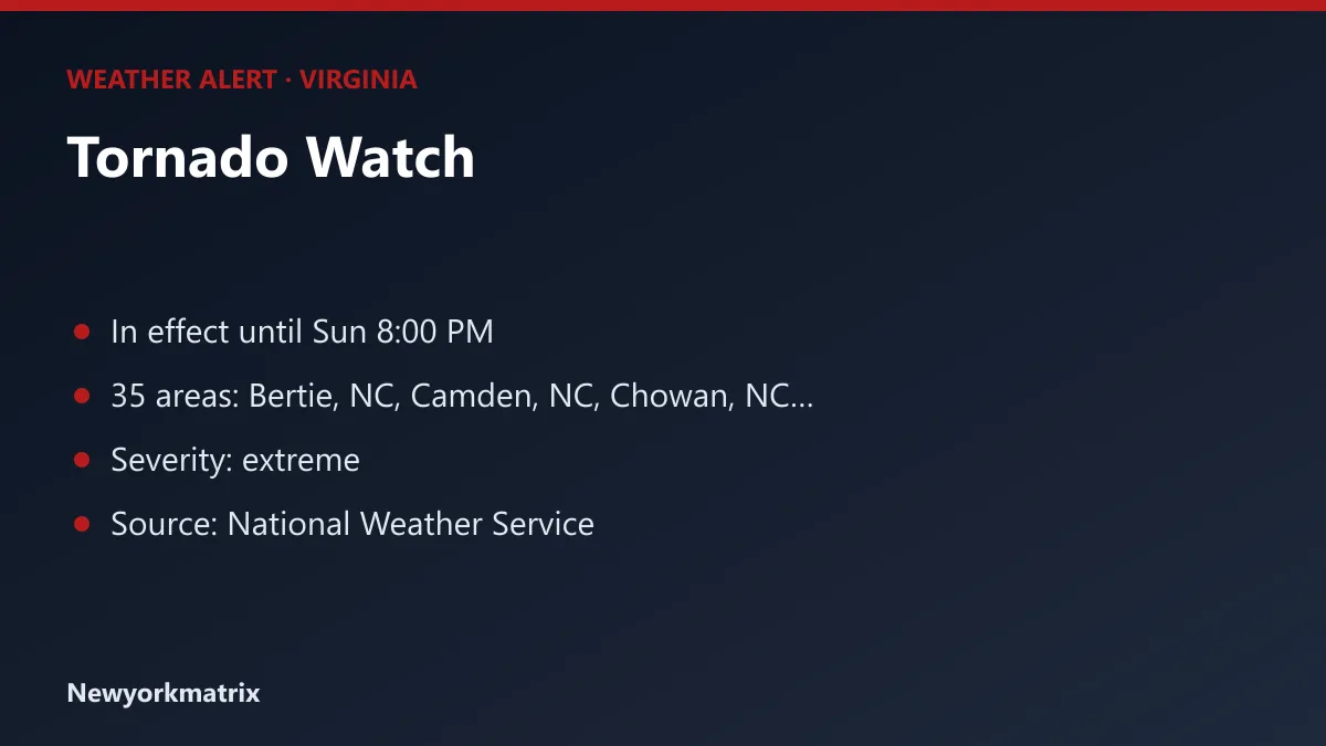 Graphic: Tornado Watch for Virginia