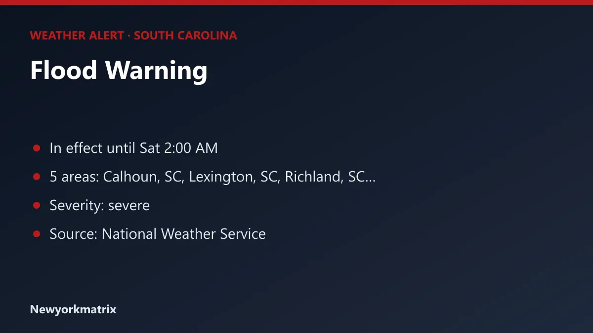Graphic: Flood Warning for South Carolina