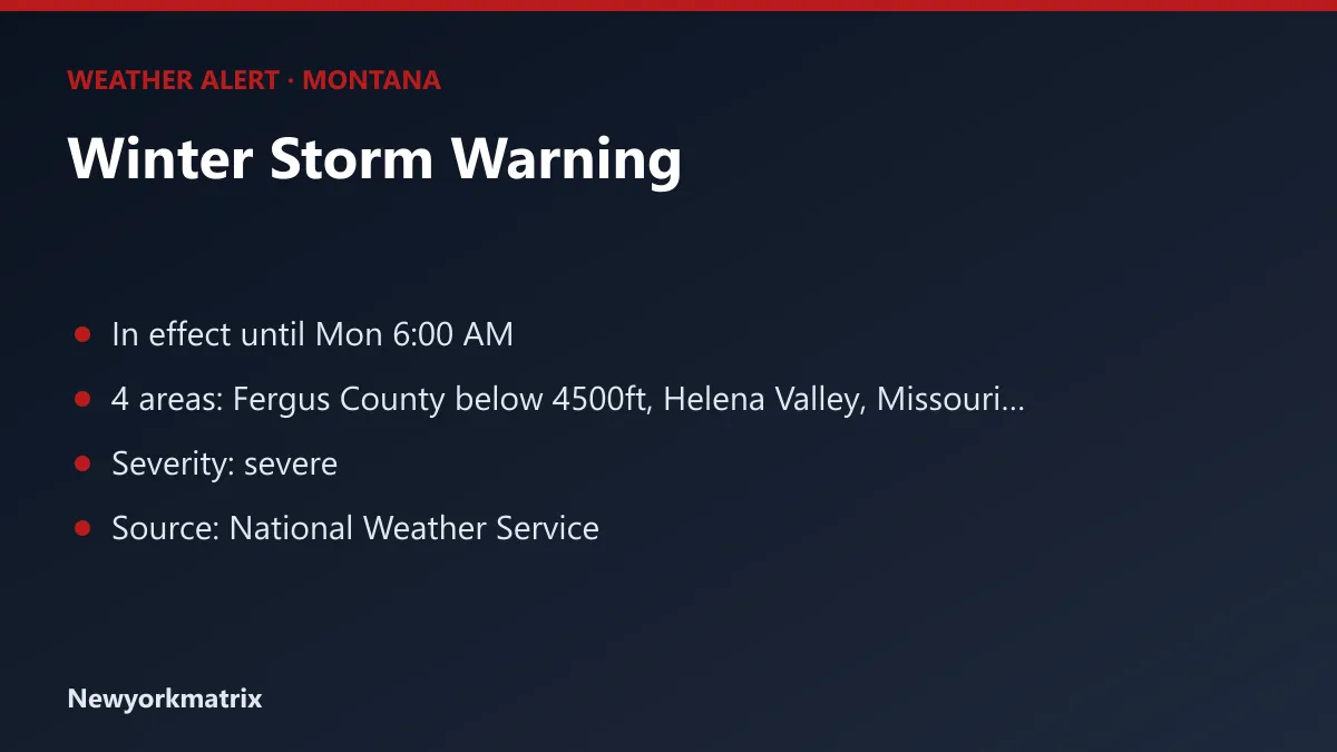 Graphic: Winter Storm Warning for Montana