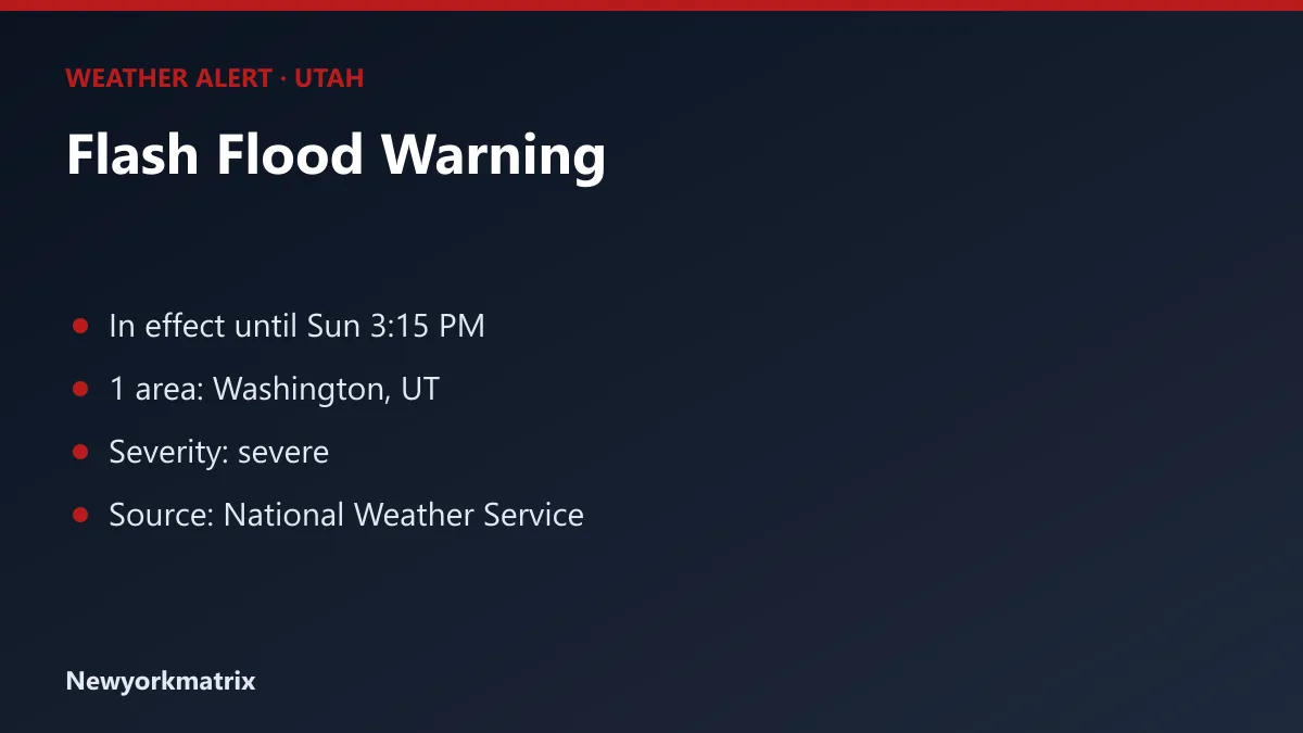 Graphic: Flash Flood Warning for Utah