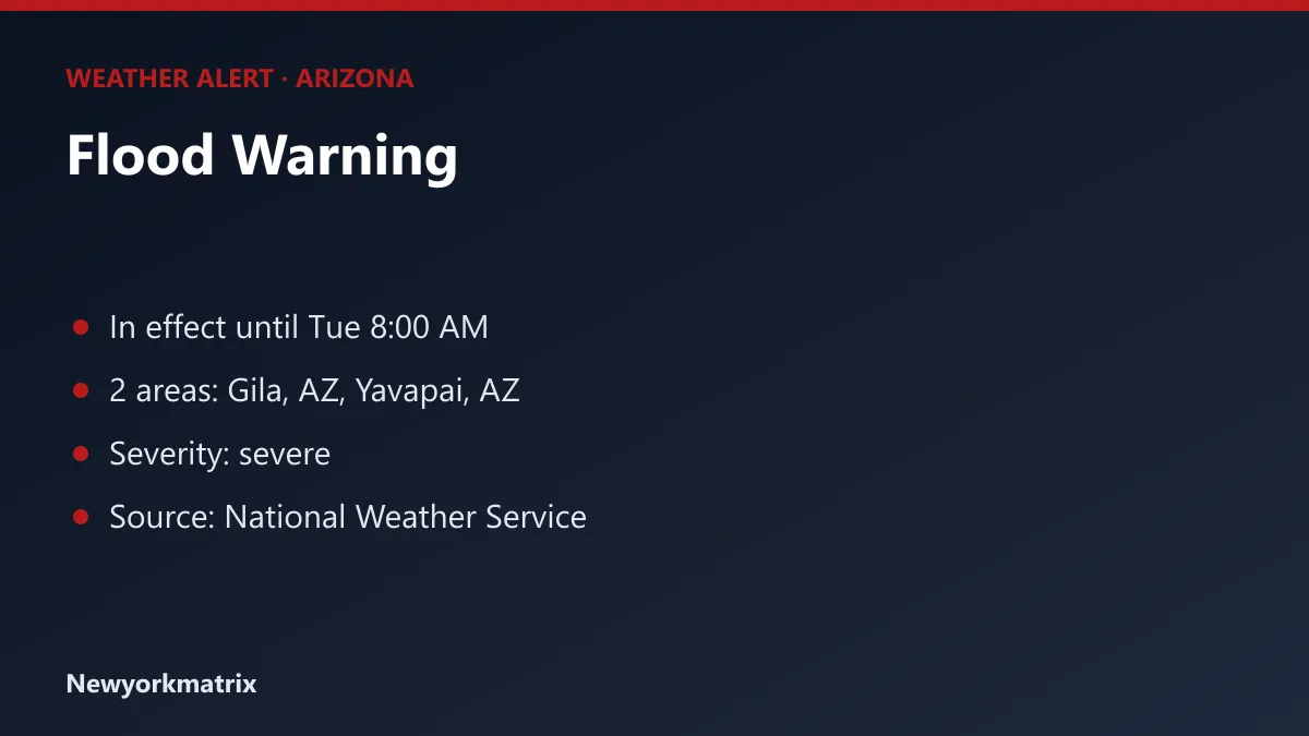 Graphic: Flood Warning for Arizona