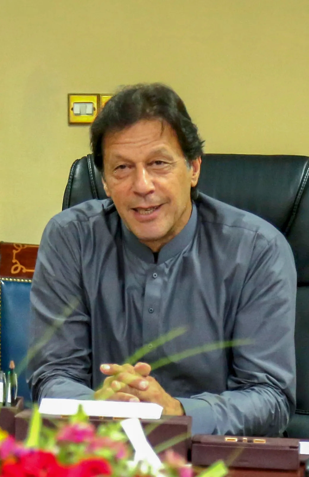 U.S. Secretary of State Michael R. Pompeo participates in a meeting with Pakistan Prime Minister Imran Khan in Islamabad, Pakistan