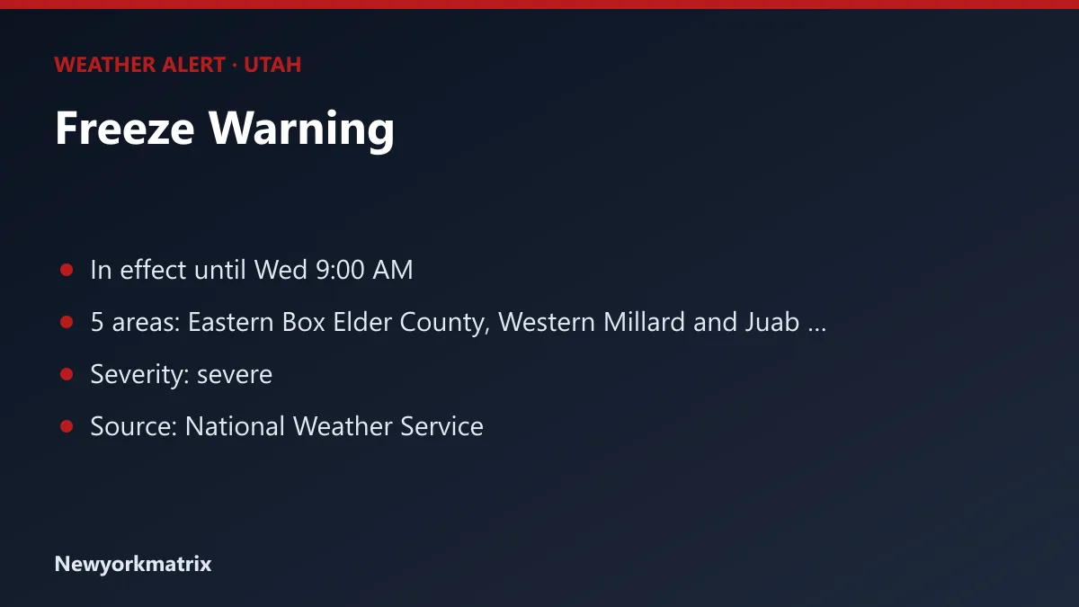 Graphic: Freeze Warning for Utah