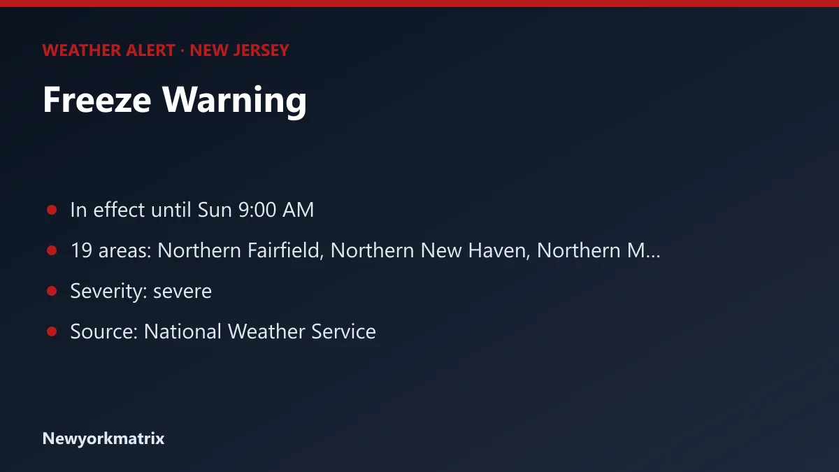 Graphic: Freeze Warning for New Jersey