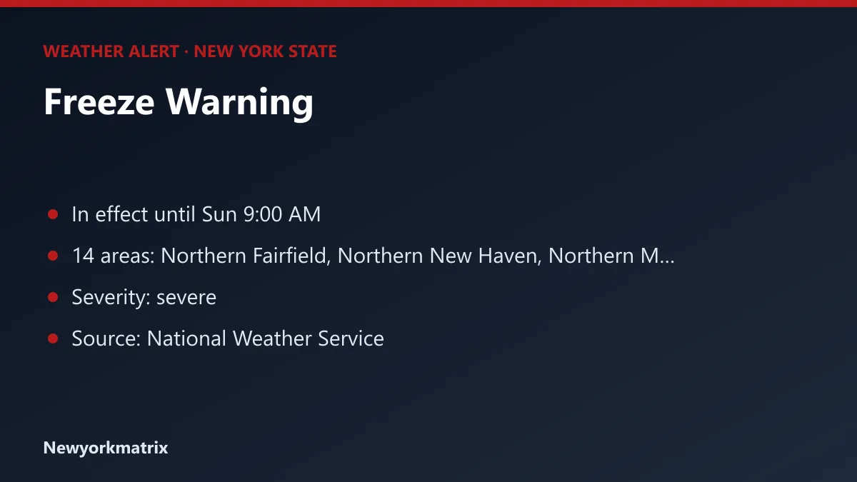 Graphic: Freeze Warning for New York State