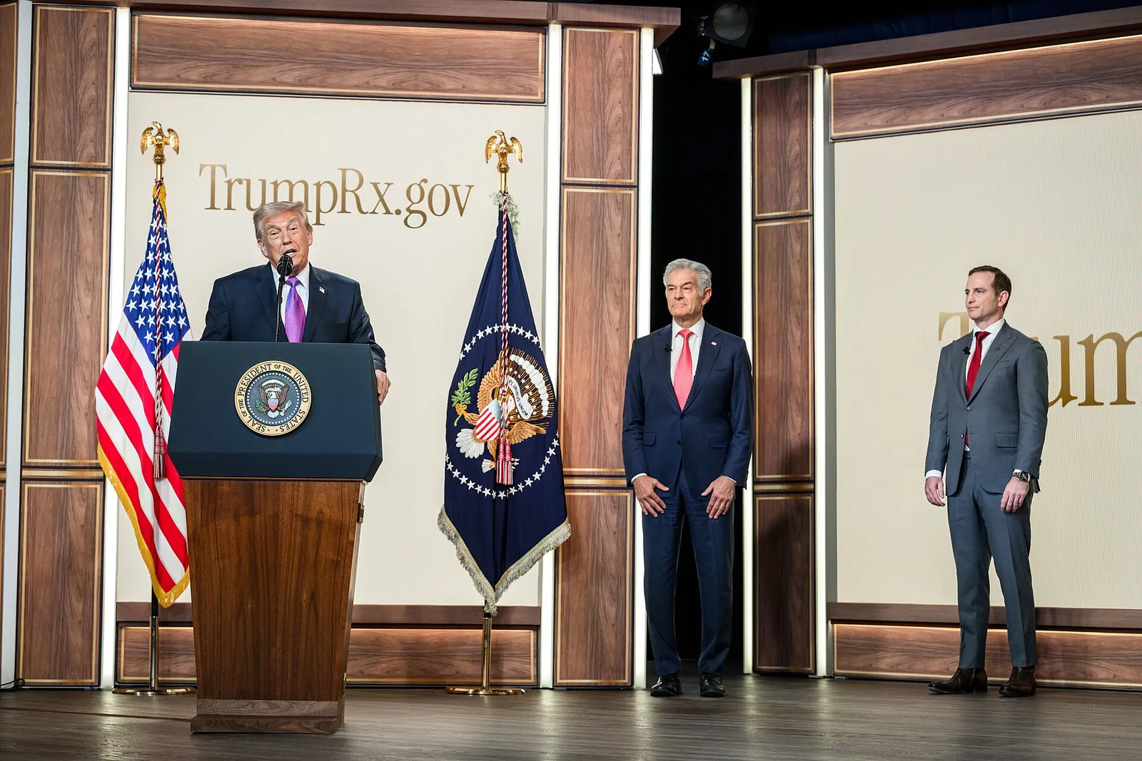 President Donald Trump announces the launch of TrumpRX in the South Court Auditorium, Thursday, February 5, 2026. (Official White House Photo by Joyce N. Boghosian)