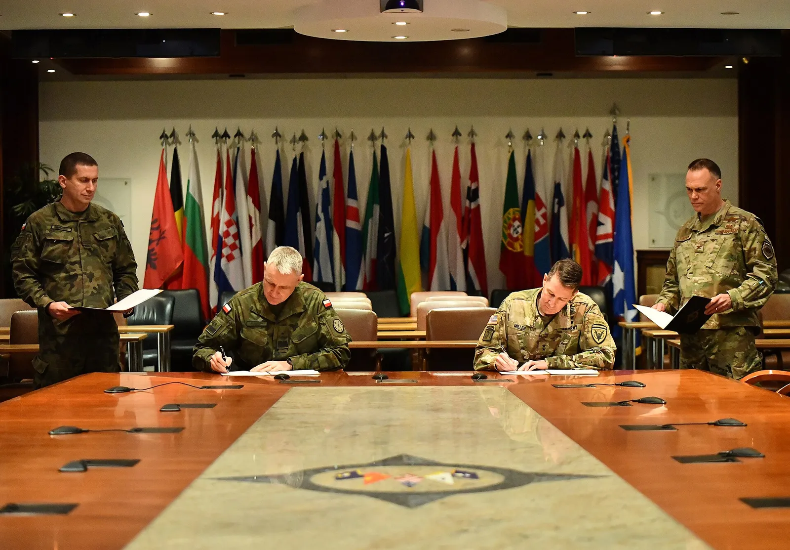 Leaders from USEUCOM and the Polish Armed Forces signed a memorandum for a Polish liaison officer to join USEUCOM's Multinational Coordination Cell, which includes liaison officers from 15 other countries. Liaison officers serve an important role at the command and help synchronize planning efforts