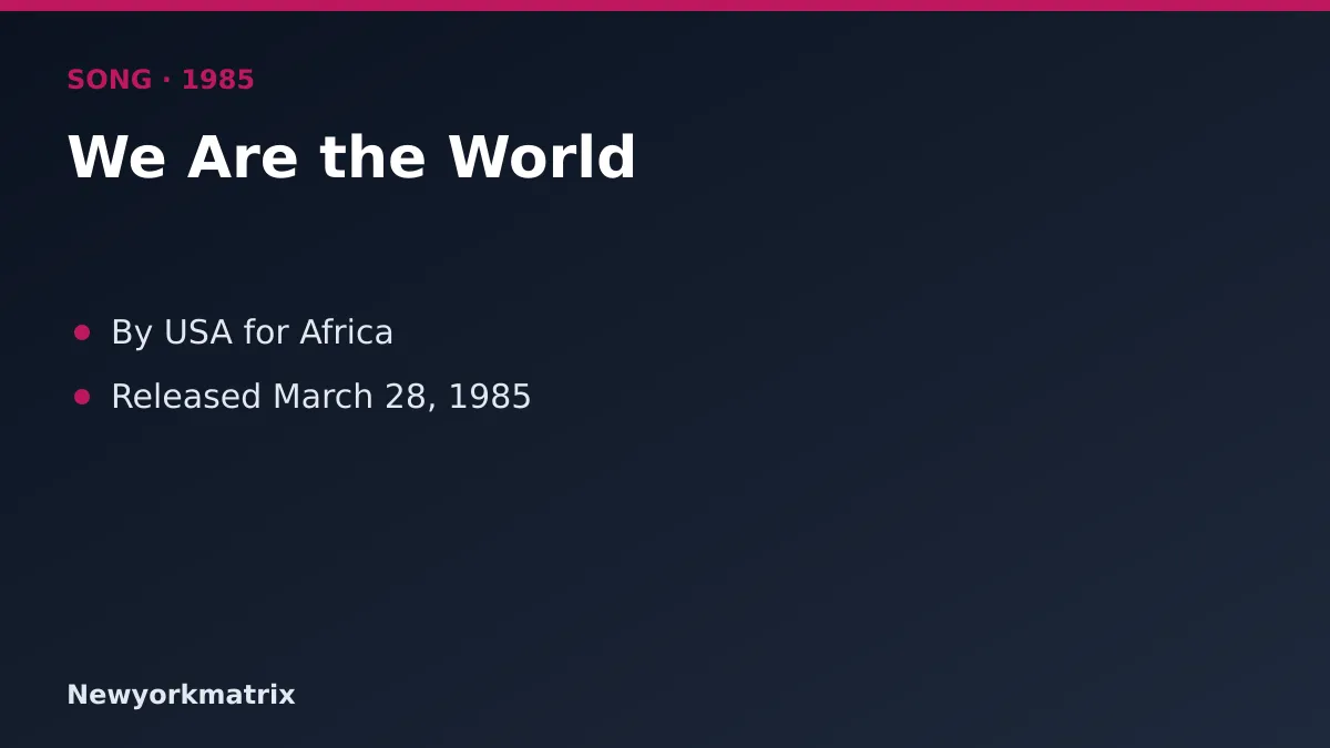 Fact card for We Are the World